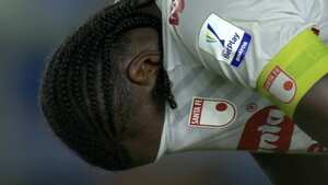 Hugo Rodallega, en llanto tras lesionarse en el partido ante Unión Magdalena.