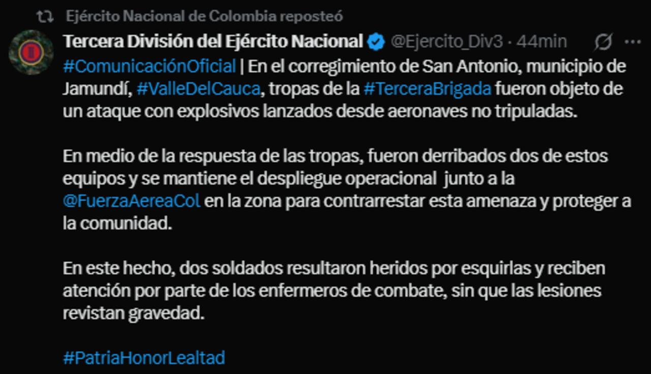 De acuerdo con el comando del Ejército, estos ataques son una respuesta de los grupos al margen de la ley.