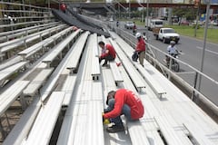 Instalación graderías 67 feria de Cali