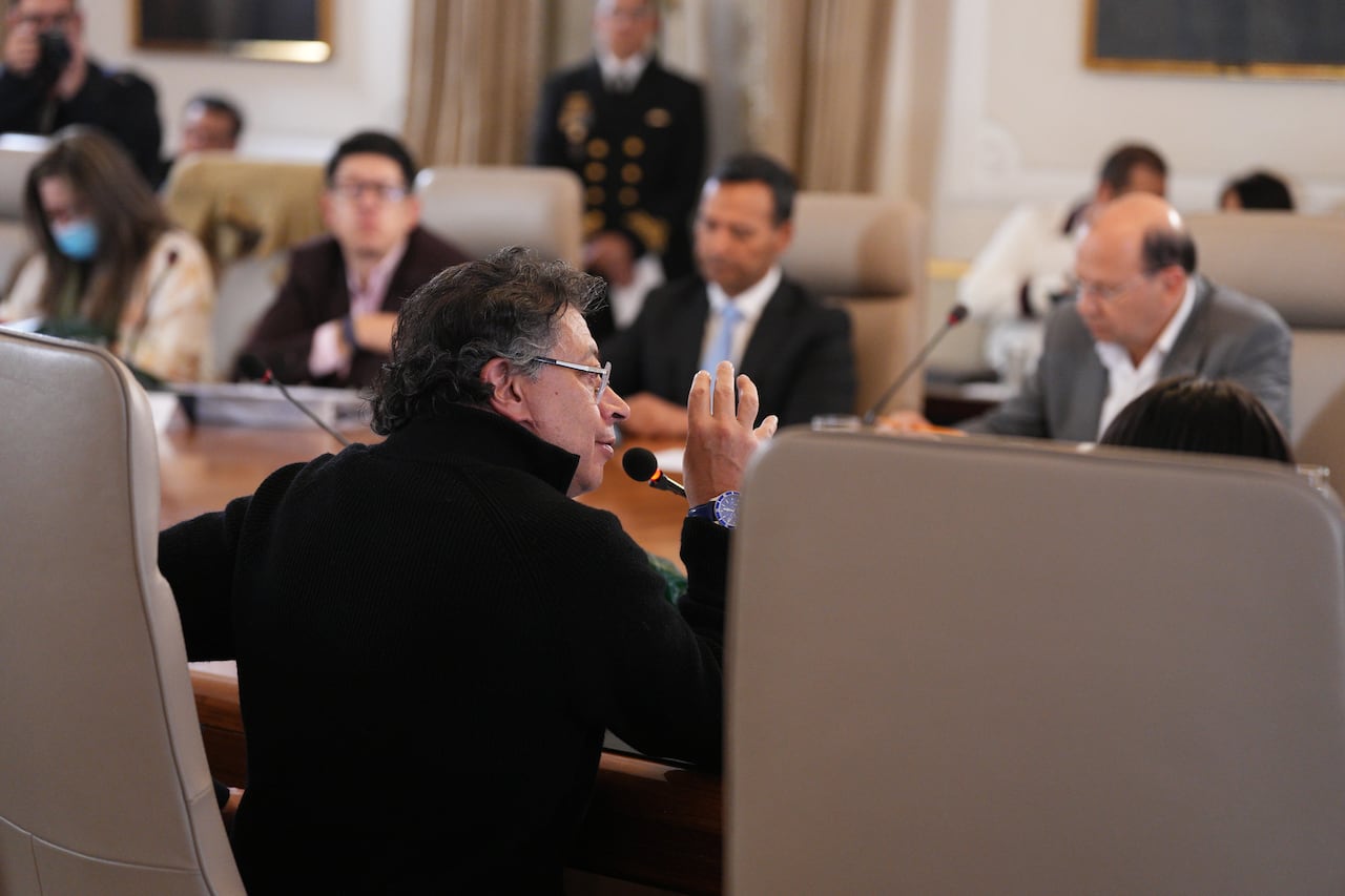 El presidente, Gustavo Petro, el 10 de diciembre de 2025 en el consejo de ministros adelantado en la Casa de Nariño, en Bogotá