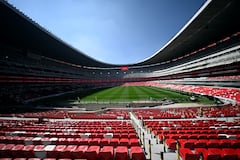 Esta imagen muestra una vista general del recién renovado Estadio Banorte, anteriormente Estadio Azteca, en la Ciudad de México, el 27 de marzo de 2026. El estadio será sede del partido inaugural de la Copa Mundial de la FIFA 2026 entre México y Sudáfrica el 11 de junio de 2026. (Foto de Alfredo ESTRELLA / AFP)