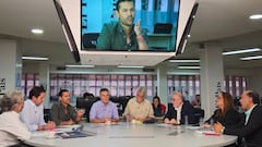 Momento de debate entre los precandidatos presidenciales en el conversatorio El Suroccidente Elige.