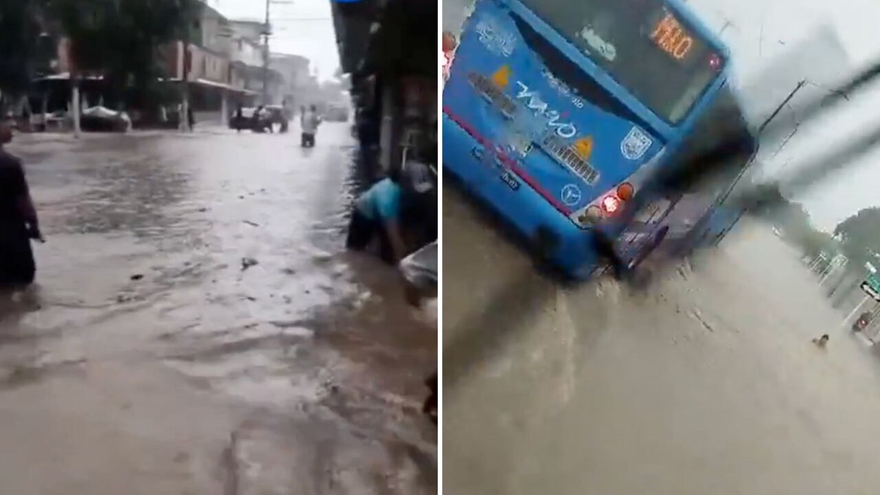 Inundaciones en Cali por el aguacero de este martes, 4 de marzo del 2025.