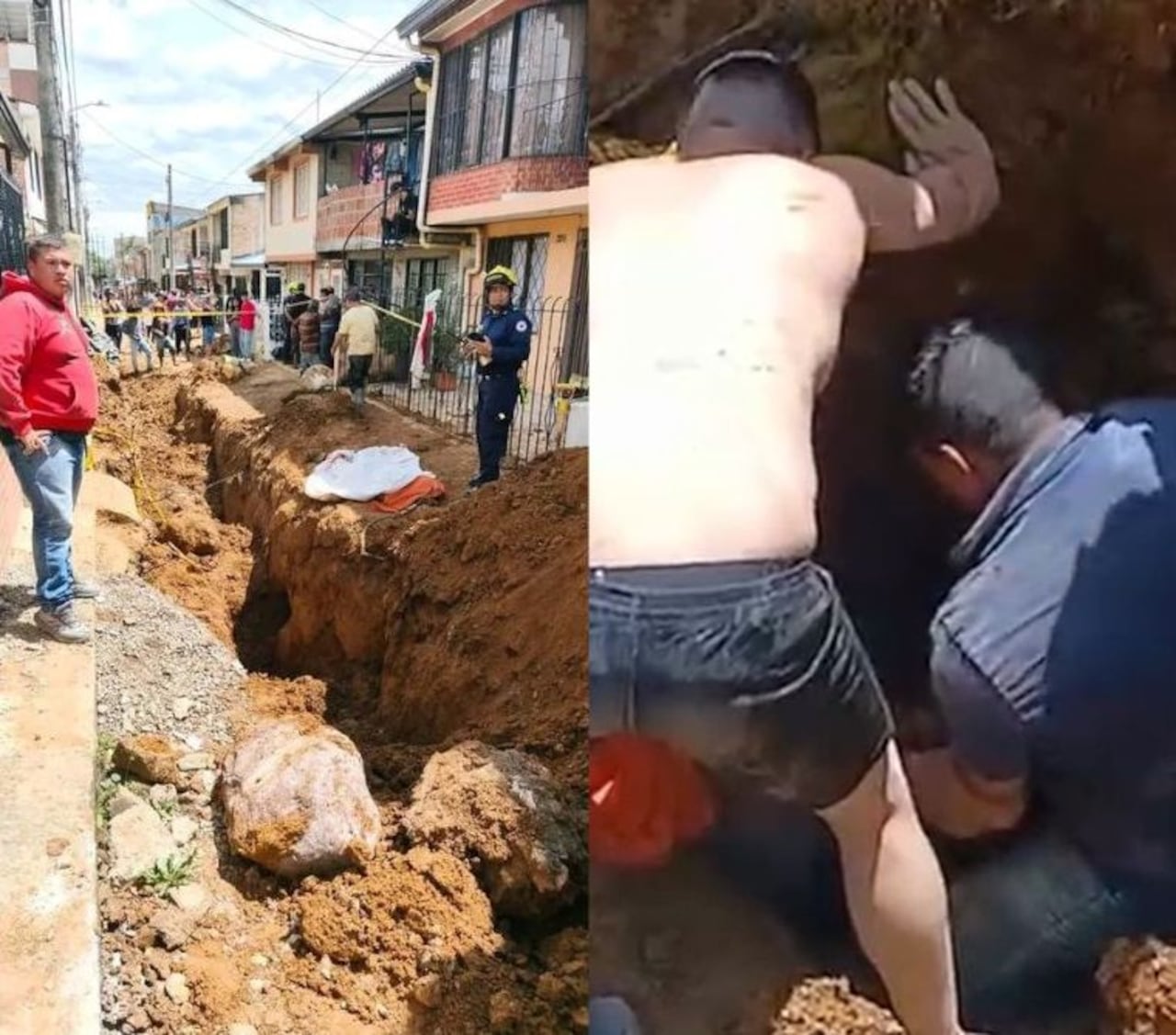 Eiber Fernando Muñoz Jiménez y Kevin Andrés Franco Garzón fallecieron por asfixia y múltiples traumas luego del colapso de una excavación donde se ejecutaban obras de alcantarillado.