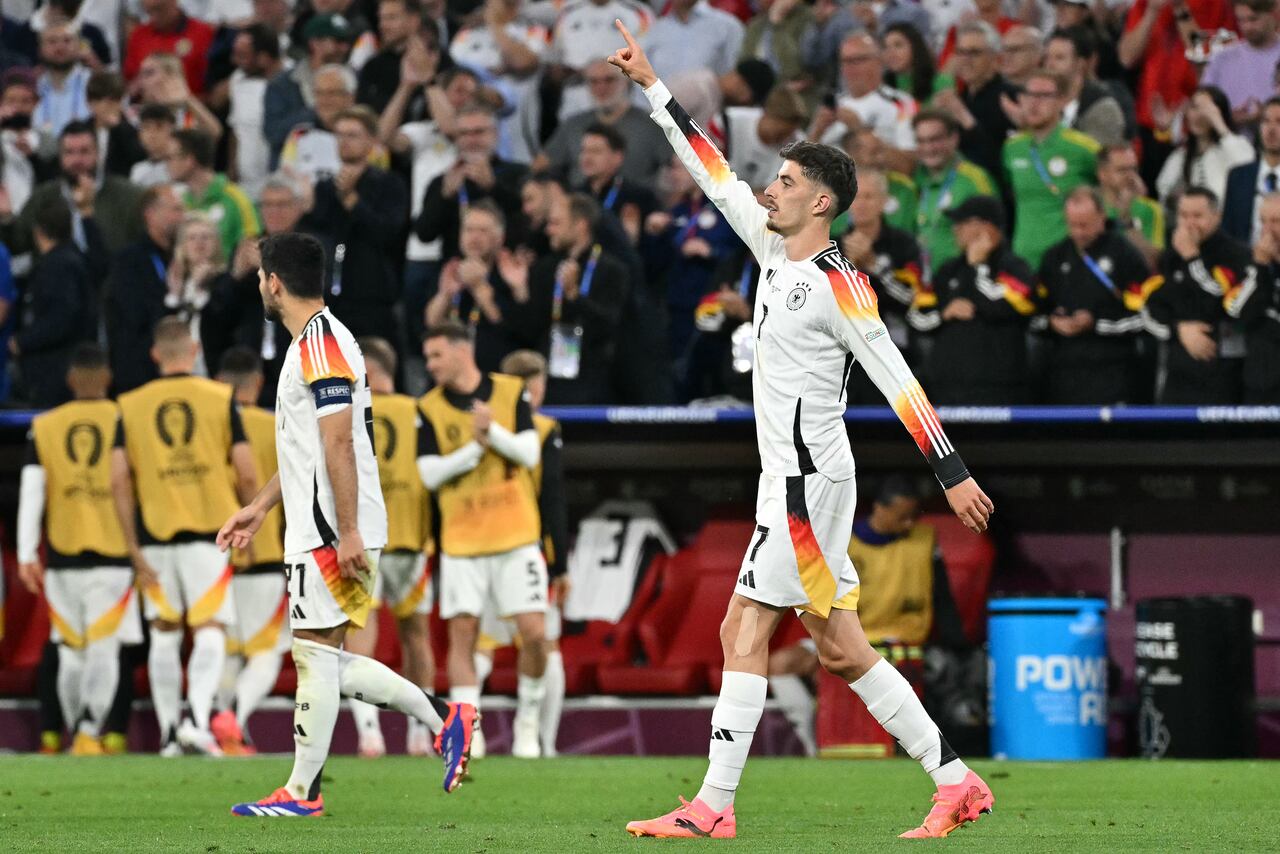 Havertz marca el tercer tanto para Alemania.