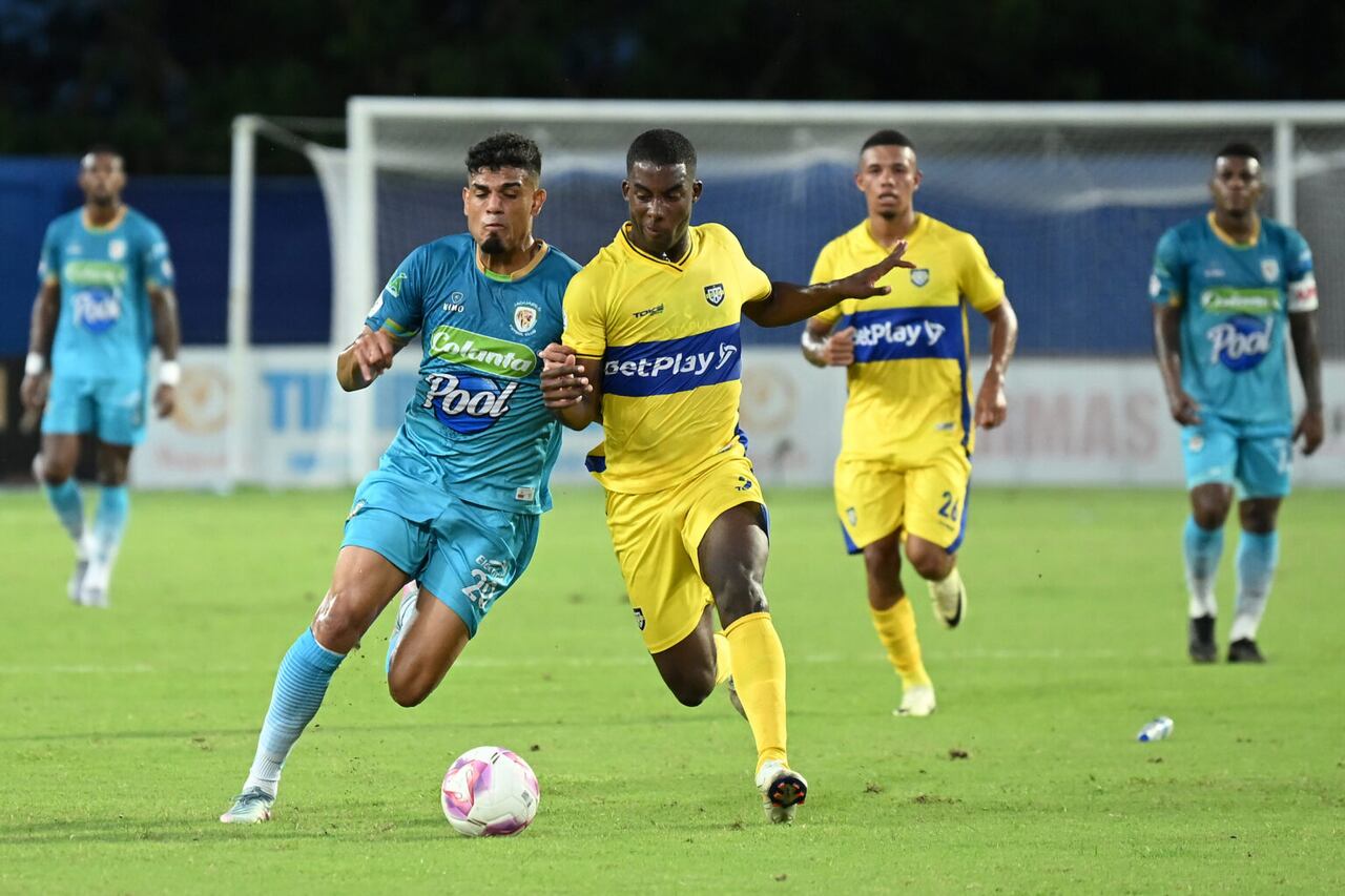 Imagen del partido entre Jaguares de Córdoba y Boca Juniors de Cali en partido por la fecha 16 como parte del Torneo de Ascenso.