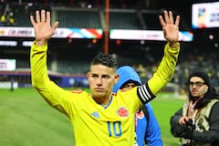 James Rodriguez, wearing number 10, comes off the pitch after the International Friendly soccer match against Australia at Citi Field in Corona, N.Y., on November 18, 2025. (Photo by Gordon Donovan/NurPhoto) (Photo by Gordon Donovan / NurPhoto via AFP)