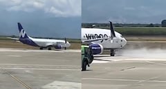 El vuelo P5 7250 de Wingo cubría la ruta Bogotá-Cali cuando se detectó vapor en la zona del tren de aterrizaje delantero.
