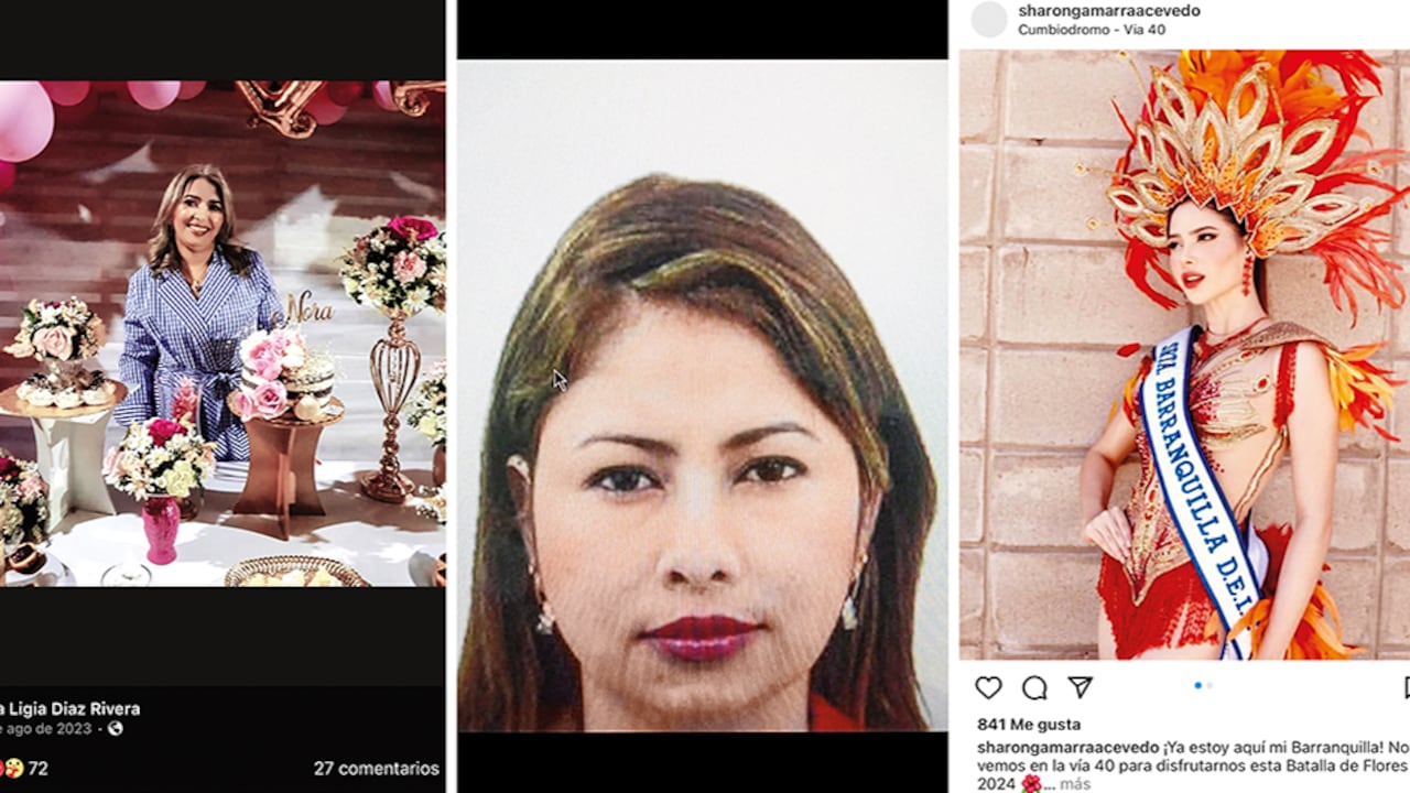 Nora Ligia Díaz (izquierda) sería una de las cabecillas de Frontera. Como su socia aparece Noreidys Acevedo (centro), mamá de la señorita Barranquilla, Sharon Gamarra (derecha). Díaz y Acevedo están prófugas de la justicia, según la Policía.