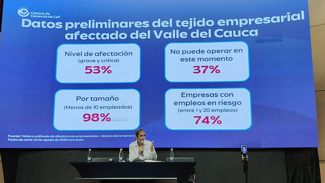 Tejido empresarial afectado en el Valle del Cauca por el terremoto, según cifras de la Cámara de Comercio de Cali.