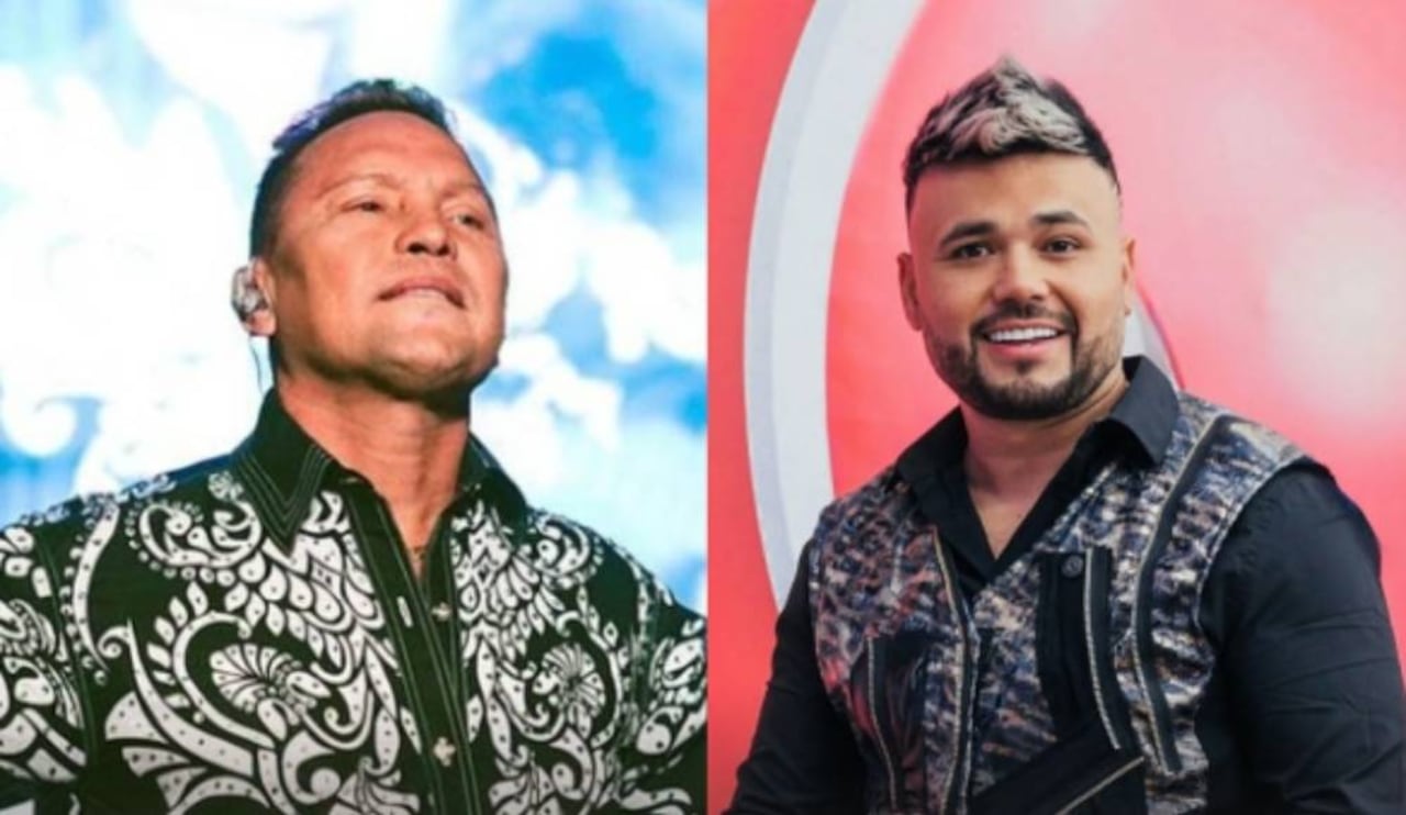 Ciro Quiñonez y Giovanny Ayala, cantantes de música popular.