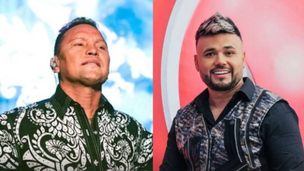 Ciro Quiñonez y Giovanny Ayala, cantantes de música popular.