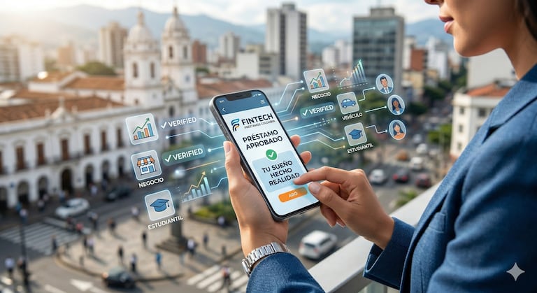 Las fintech de finanzas han facilitado el acceso al sistema financiero de muchos colombianos. Foto: creada con Gemini AI.