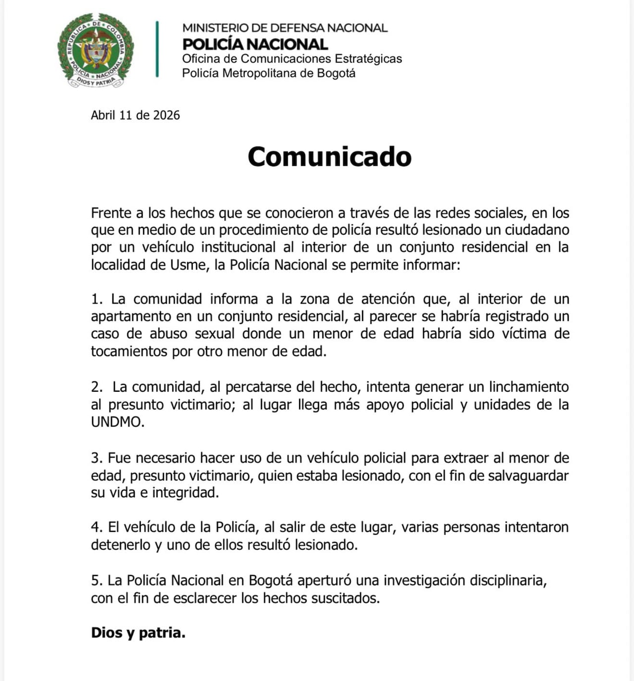 Enfrentamientos entre Esmad y comunidad en conjunto residencial de Usme tras captura de menor por presunto abuso
