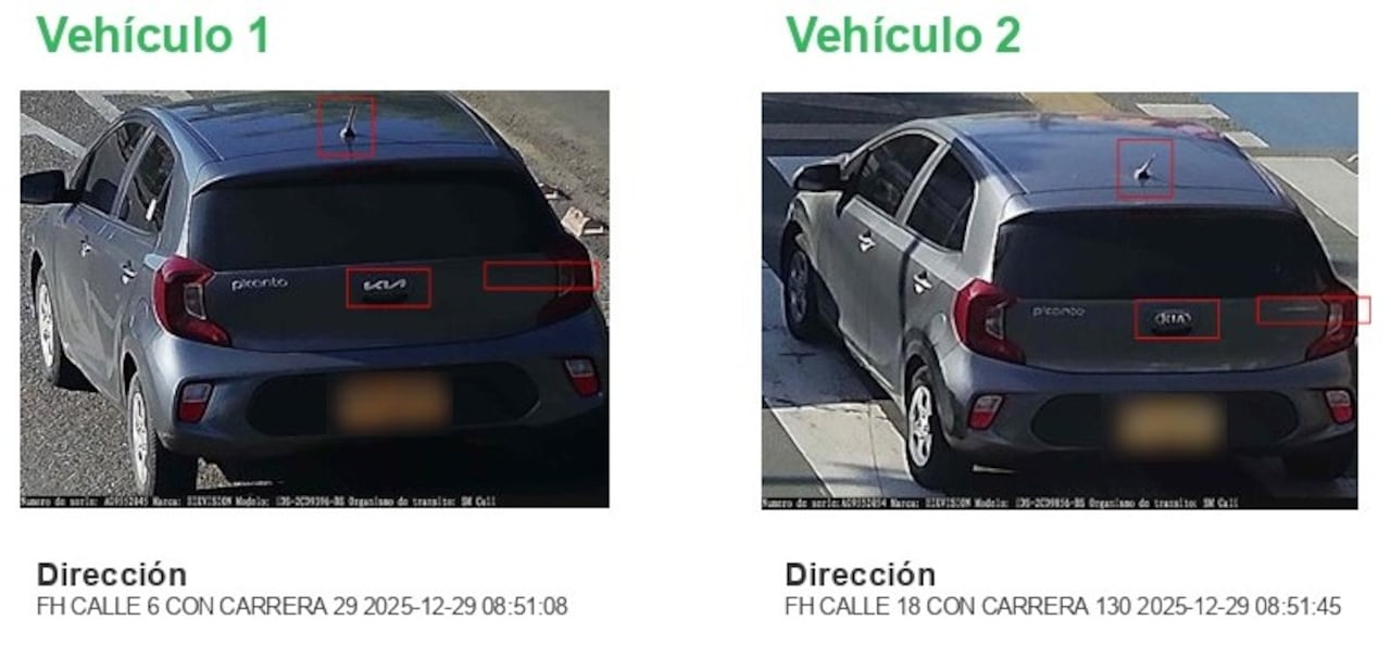 Elementos simples como antenas o logotipos de los vehículos revelan los vehículos que tienen placas clonadas.
