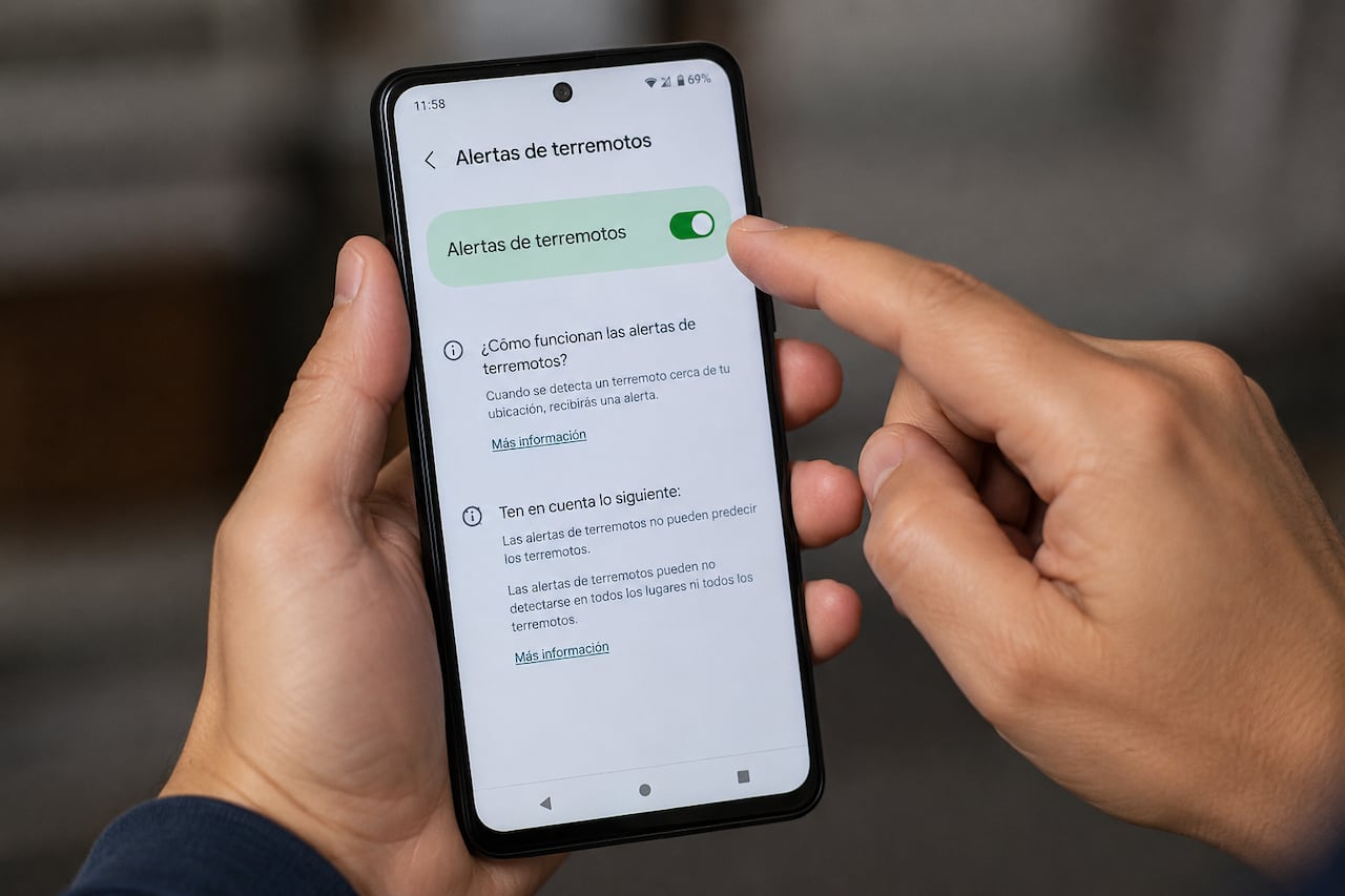 Las alertas sísmicas de Google pueden activarse en celulares Android desde el menú de seguridad y emergencia del dispositivo.