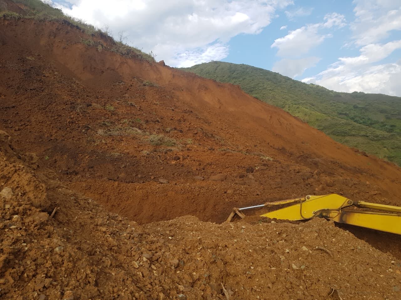 Derrumbe en una cantera en Toribío, Cauca.