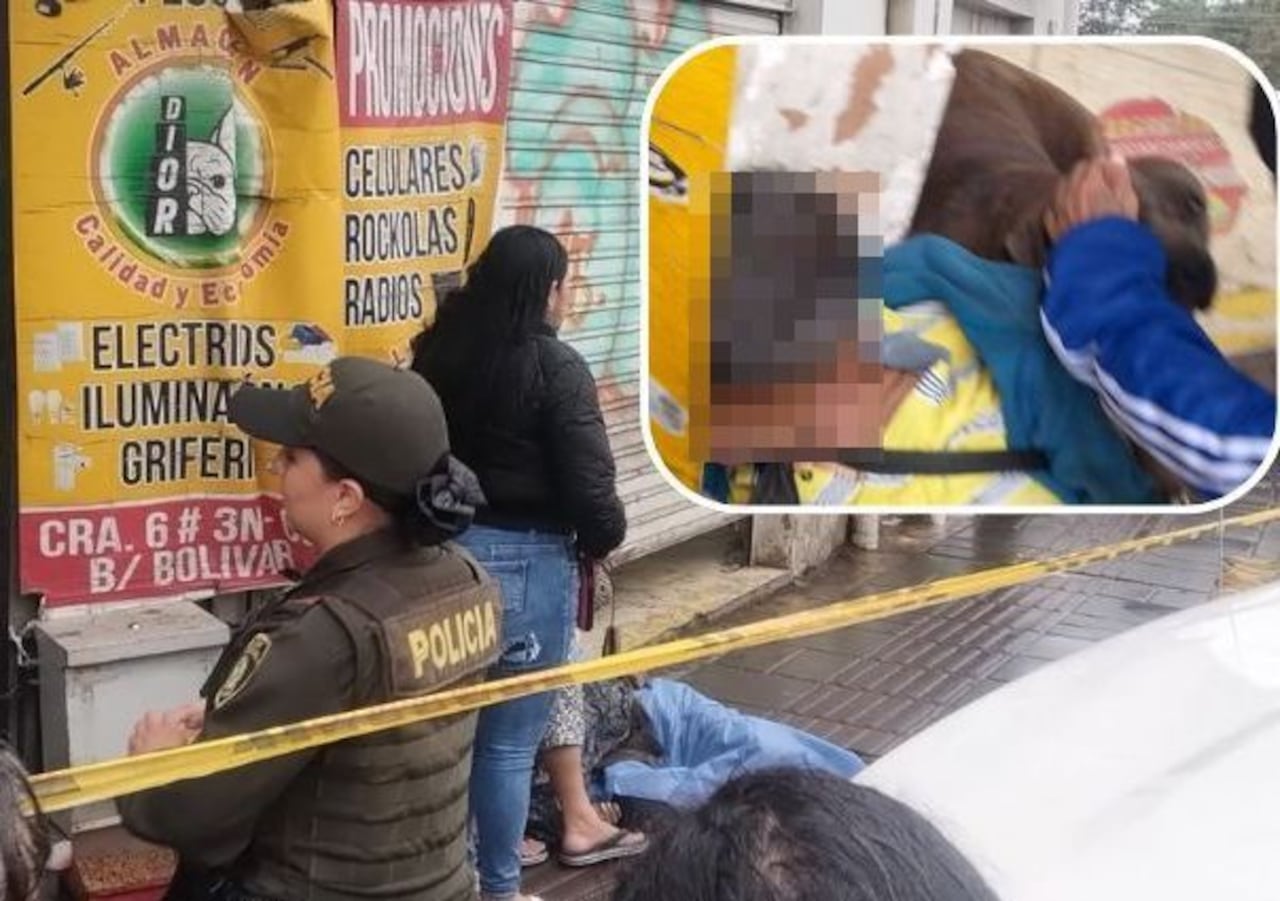 La perrita siempre estuvo al lado del cadáver de su amo, quien falleció tras padecer de un infarto cuando caminaban por una calle del barrio Bolívar de Popayán.