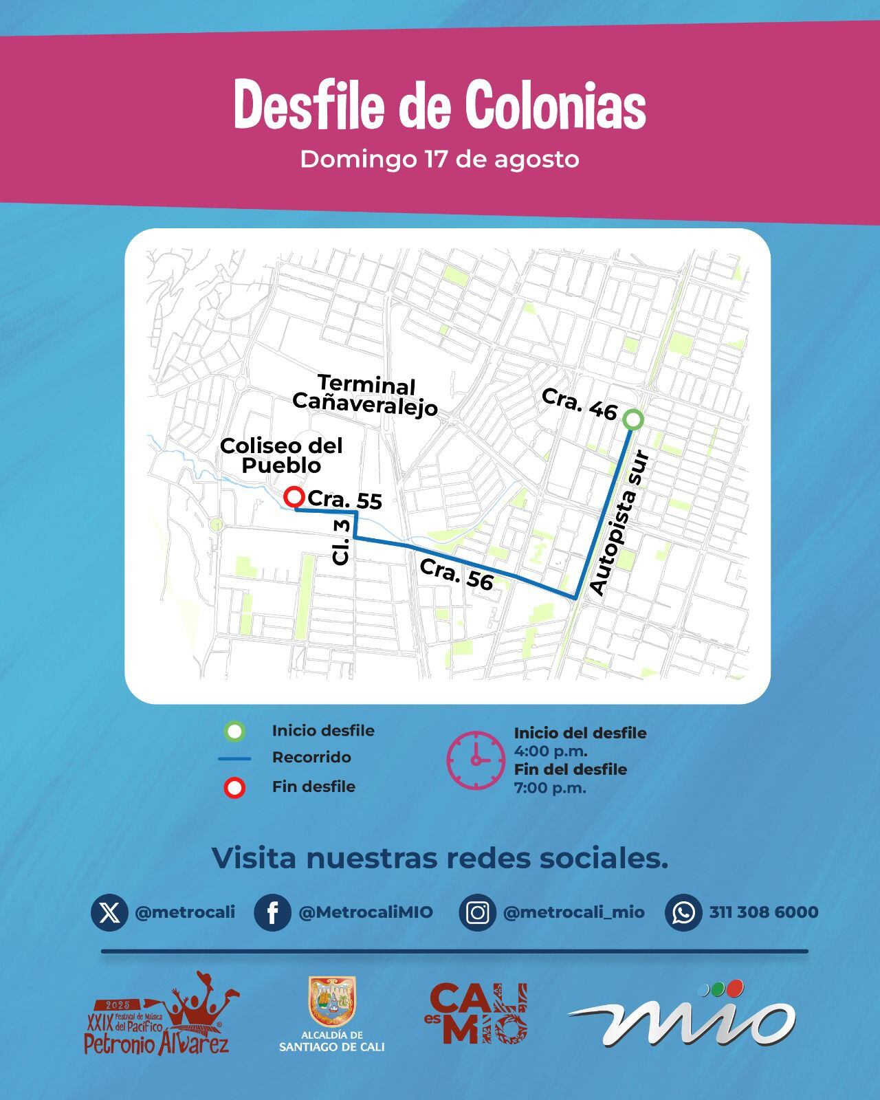 En este horario, seis rutas del MIO tendrán desvíos temporales.