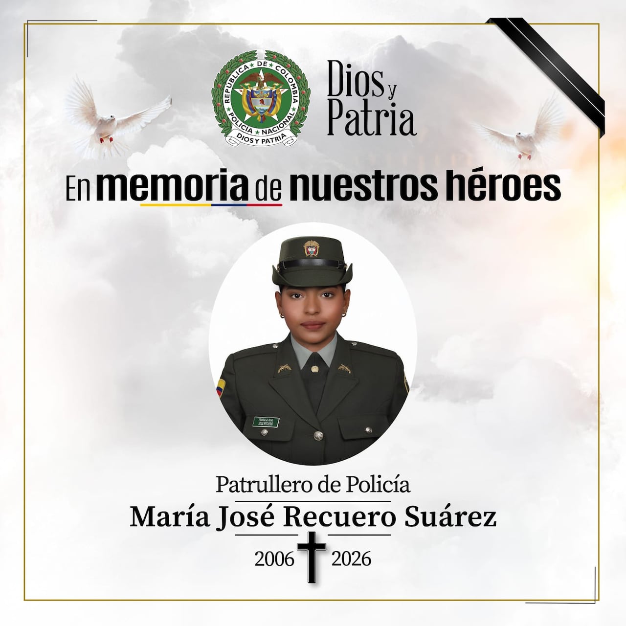 La Policía Nacional rindió homenaje a María José Recuero y aseguró que trabajará para que los responsables de su muerte respondan ante la justicia.