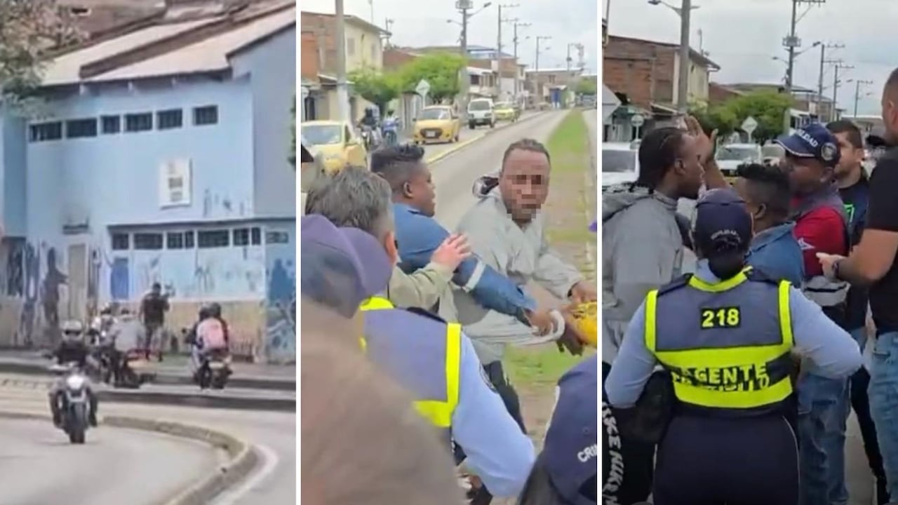 Un motociclista que cometió infracción y atropelló a un guarda de tránsito, se voló y después regresó para insultar al agente.