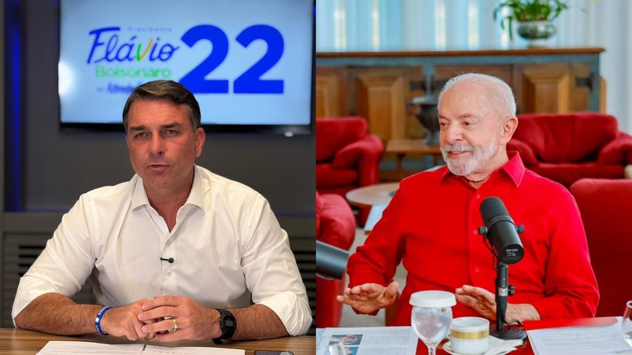 Flávio Bolsonaro y Luiz Inácio Lula da Silva son los principales contendores en las elecciones presidenciales de Brasil.