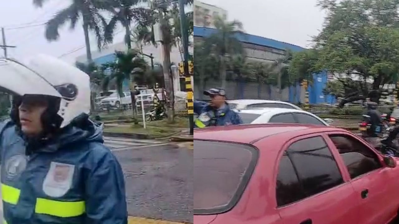 Varios agentes de tránsito han estado llevando a cabo labores de regulación del tráfico de vehículos en distintos sitios de la ciudad.