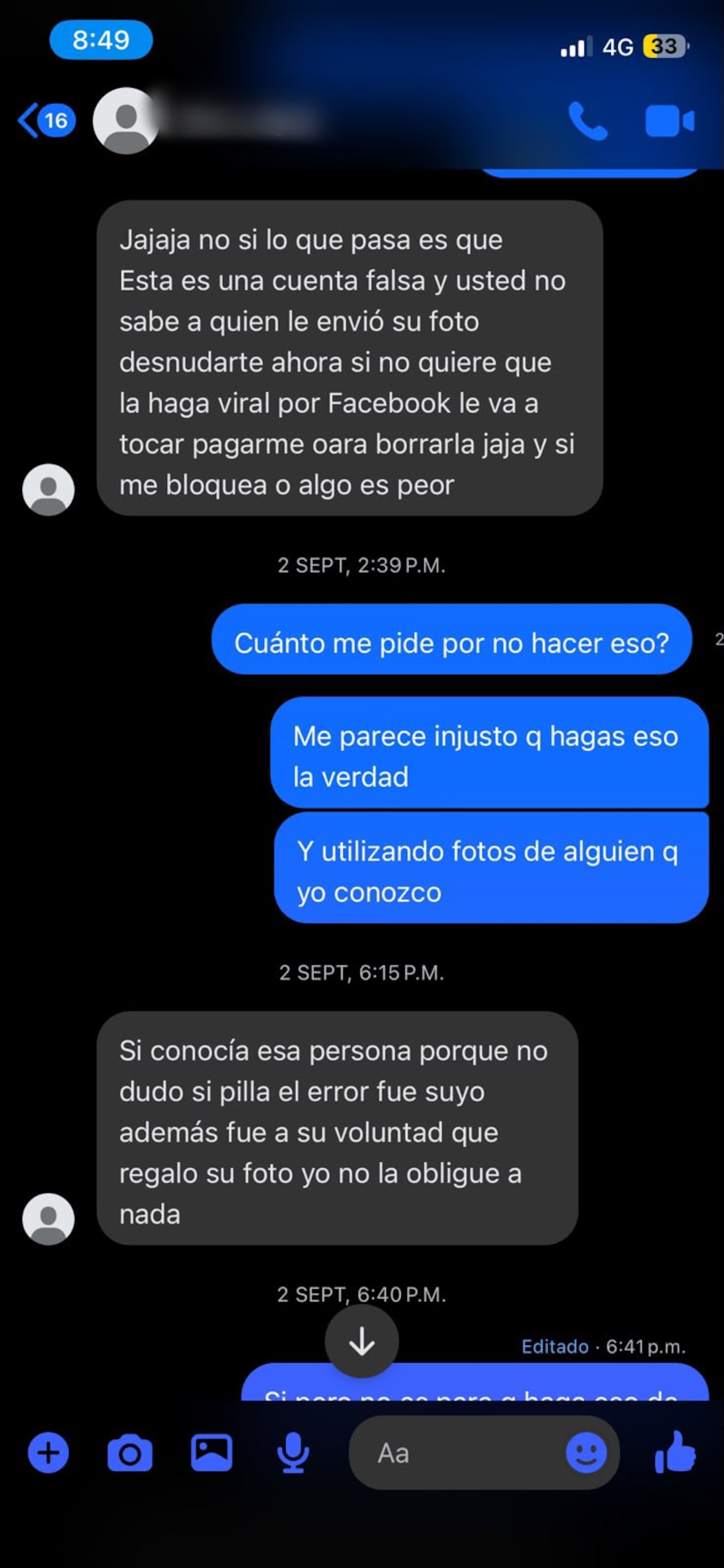 Durante el procedimiento, el capturado habría entregado un teléfono celular en el que permanecía almacenada una de las fotografías utilizadas presuntamente para ejercer presión sobre la víctima.
