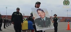 El cuerpo de la patrullera María José Recuero Suárez llegó a Montería, donde familiares y compañeros de la Policía le rindieron homenaje.