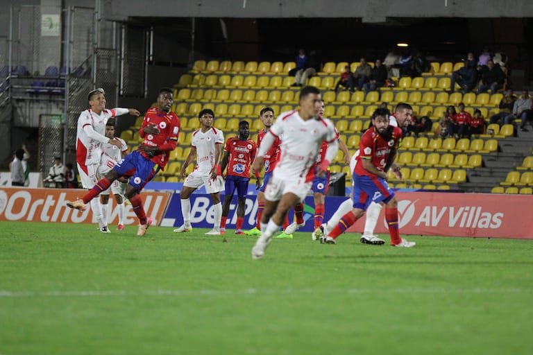 Imagen del encuentro entre Deportivo Pasto y América de Cali por el segundo semestre de la Liga colombiana.
