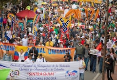 Marchas 14 de octubre, centrales obreras