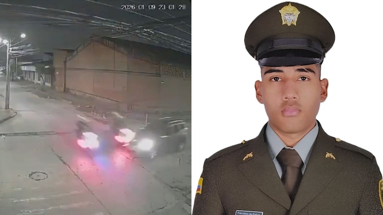 Andrés Felipe Castañeda Estupiñán es el patrullero que murió por este accidente de tránsito en el barrio San Nicolás de Cali.