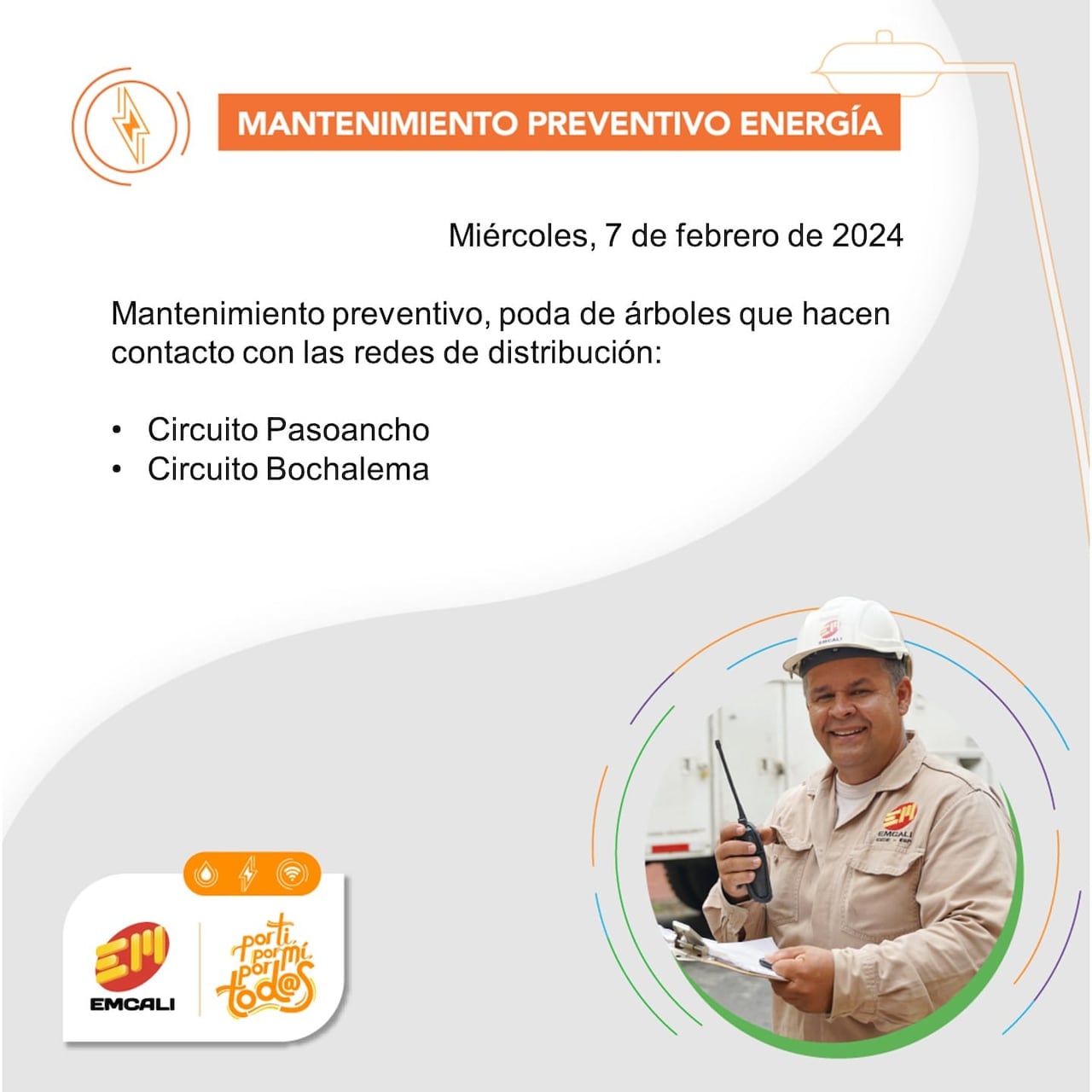 Varios barrios de Cali no se quedarán sin el servicio de energía este miércoles 7 de febrero.