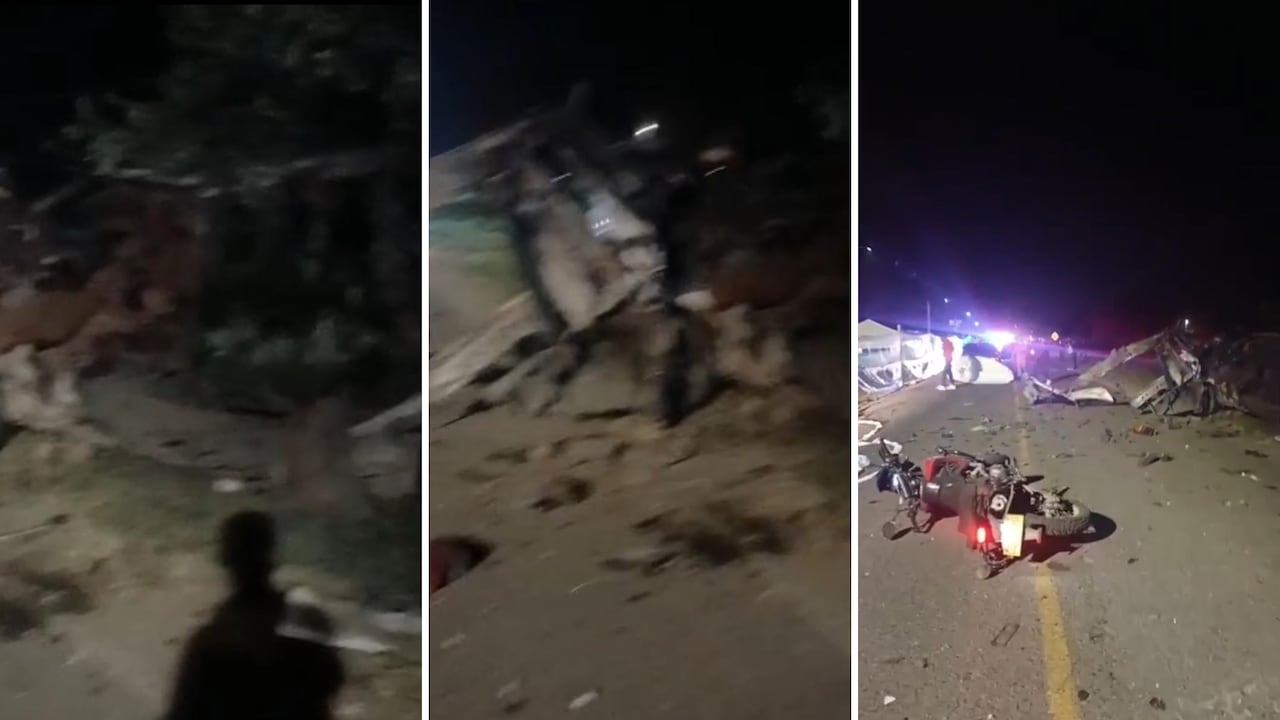 Así quedó el vehículo que fue utilizado para atacar la unidad militar.