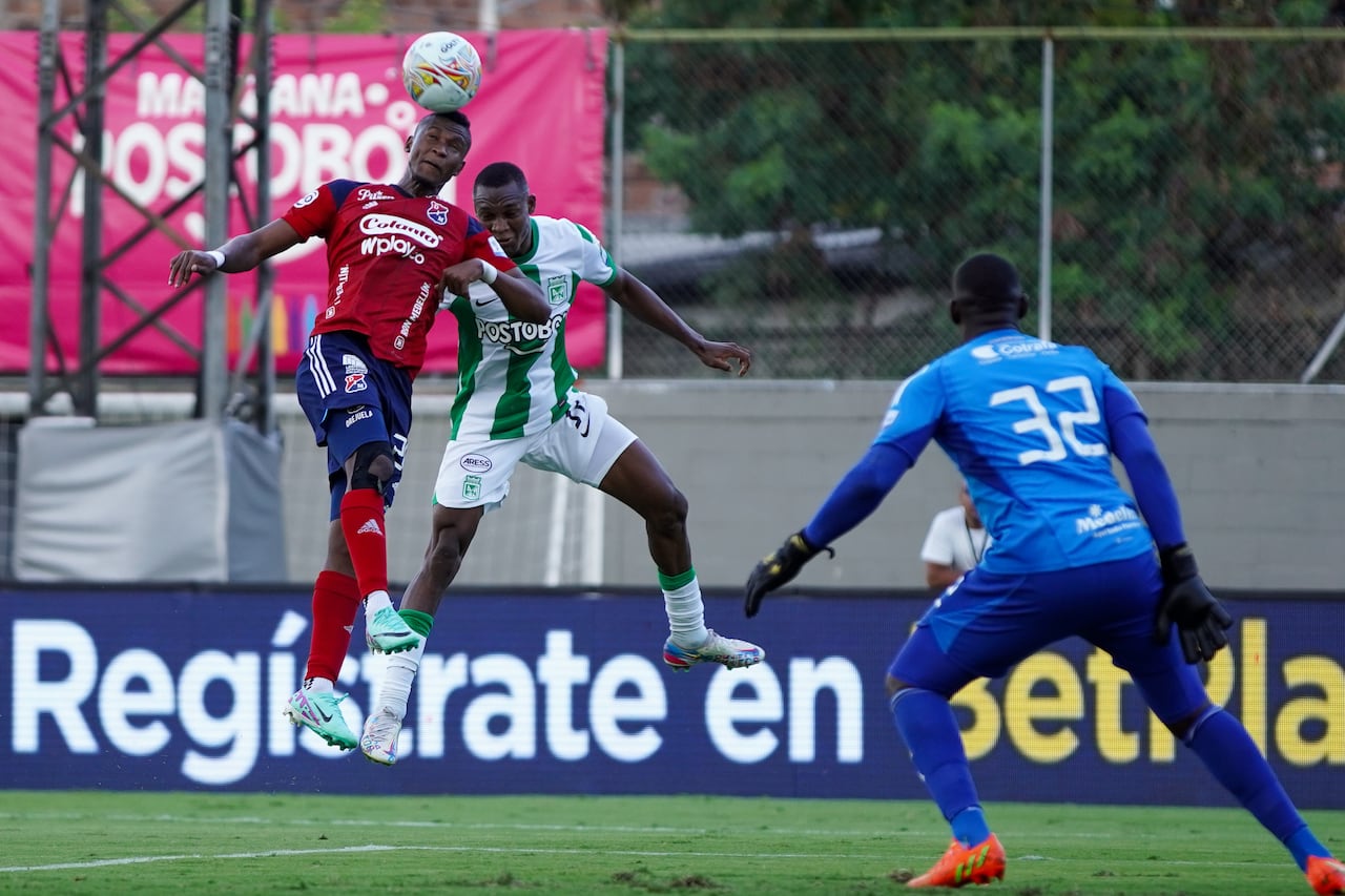 Imagen del partido entre Atlético Nacional e Independiente Medellín por la quinta fecha de los cuadrangulares semifinales del segundo semestre de la Liga colombiana 2023.