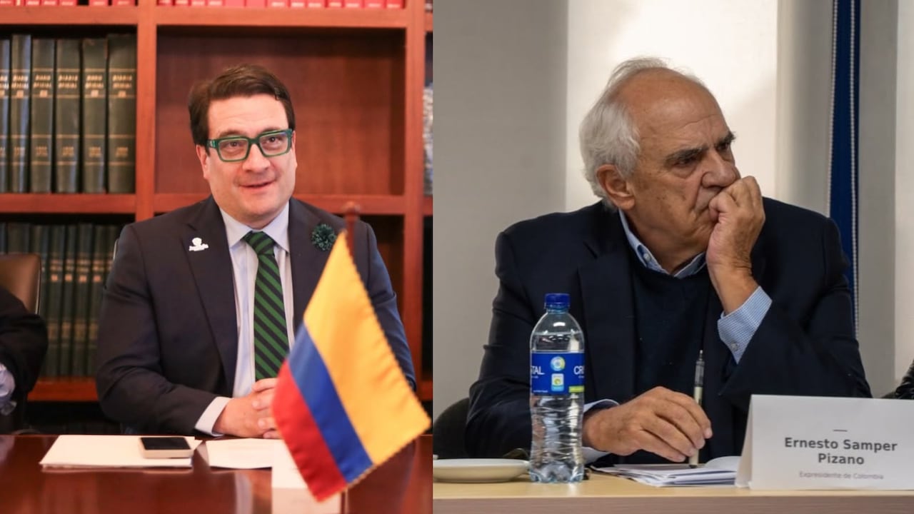El ministro Iván Cancino y el expresidente Ernesto Samper
