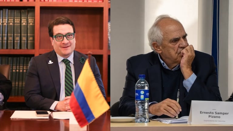 El ministro Iván Cancino y el expresidente Ernesto Samper