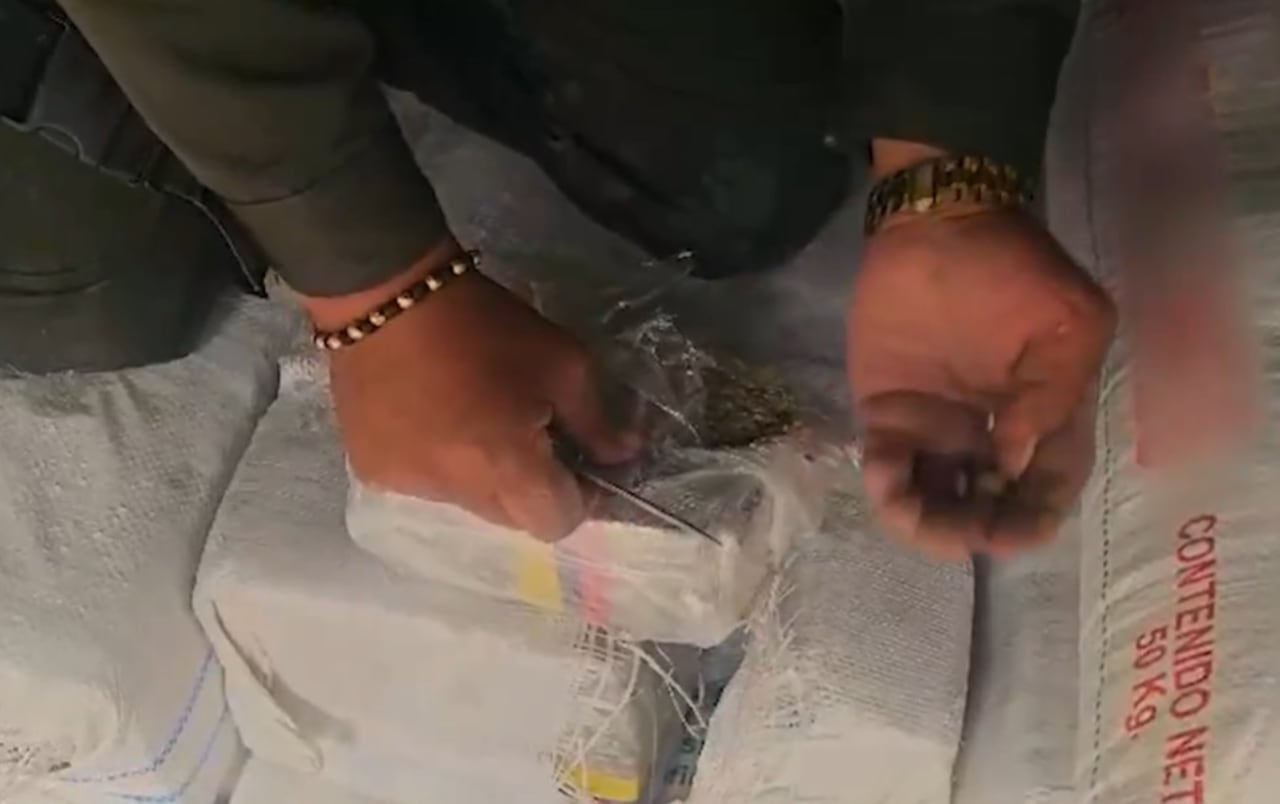 El conductor del camión fue capturado en flagrancia y puesto a disposición de la autoridad competente por tráfico de estupefacientes.