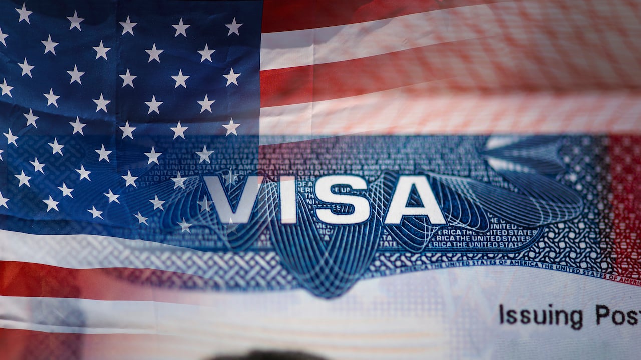 Detalle de primer plano de VISA americana