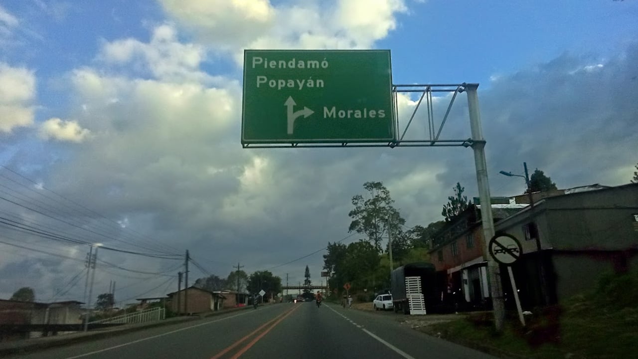 Vía Panamericana o carretera Popayán-Cali 2025.