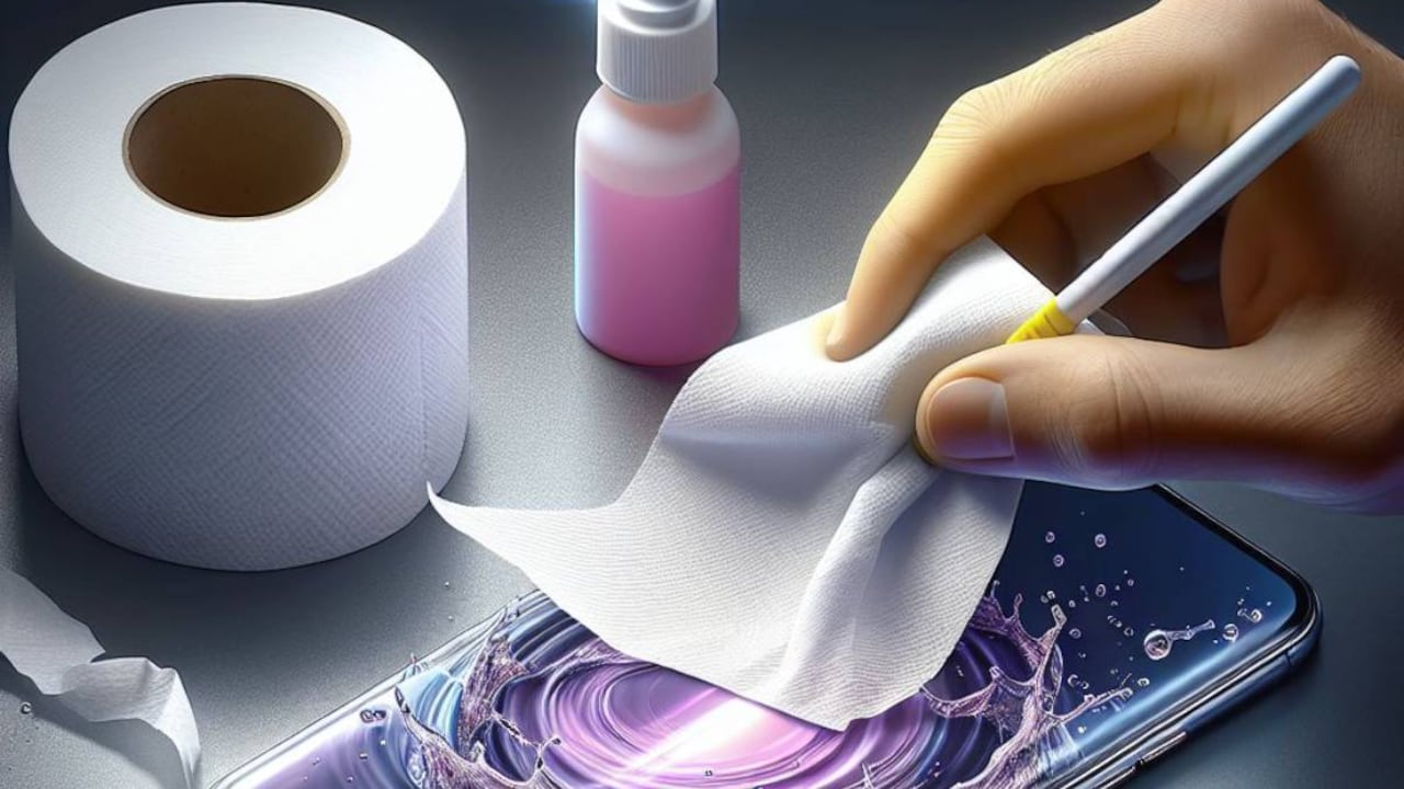 No se recomienda usar papel higiénico para limpiar la pantalla del teléfono.