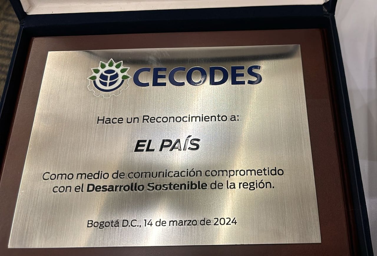 Fotografía del premio Cecodes entregado a El País.