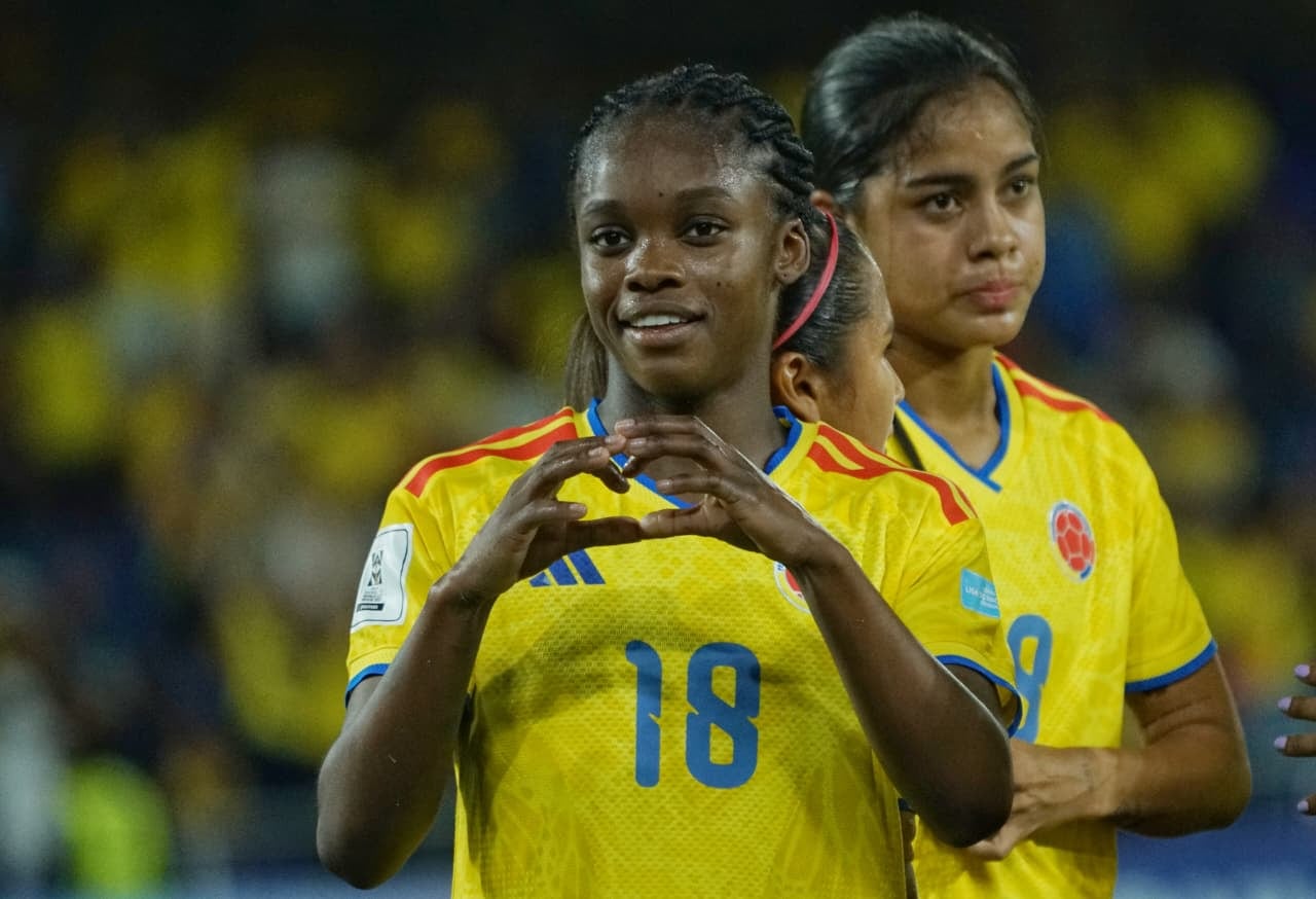 Imagen del partido entre Colombia y Chile por la fecha 6 de la Liga de Naciones Femenina.