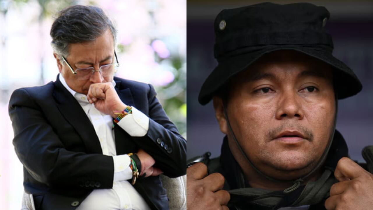 De izquierda a derecha: Gustavo Petro y Alexander Díaz Mendoza, alias Calarcá.