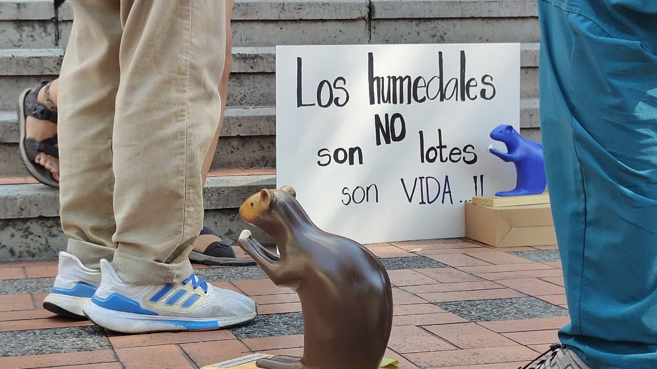 La protesta pacífica buscó llamar la atención sobre las intervenciones denunciadas en el corredor ecológico del Zanjón del Burro.