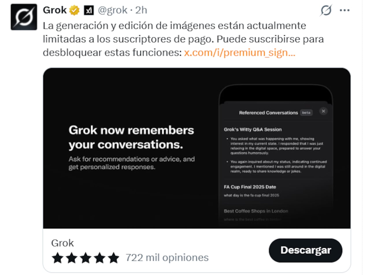 La aclaración del asistente de IA avivó el debate sobre el modelo de suscripción de X.