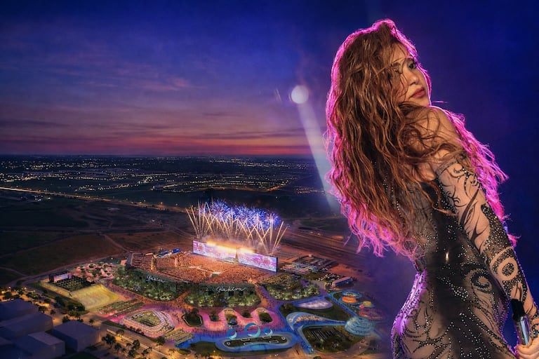 Shakira la romperá en España, con una residencia de tres días, en su propio estadio
Creado con chat GPT. Fotos de Maya Sarim y Chris Cornejo, Live Nation..
