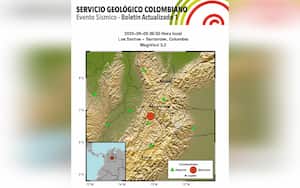 El Servicio Geológico Colombiano informó sobre un nuevo temblor esta vez de magnitud 3.2.