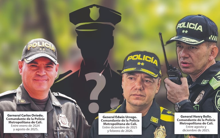 Ellos han sido los tres últimos comandantes de la Policía Metropolitana de Cali.