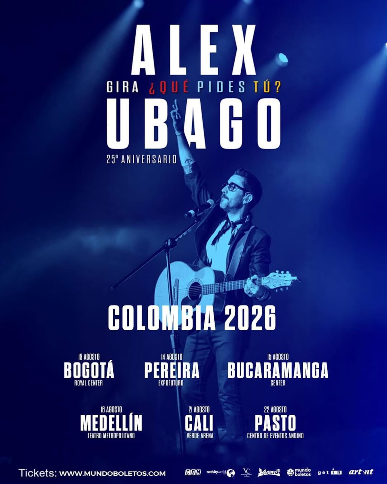 El artista también tiene programadas presentaciones en Cali, Bucaramanga y Pasto.